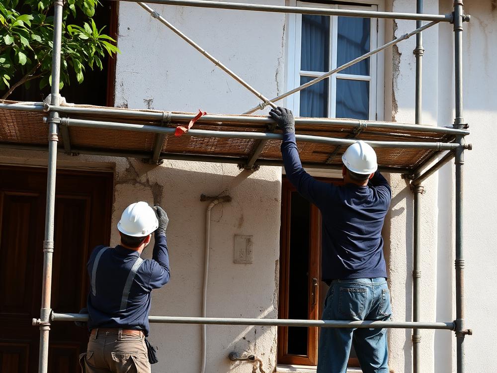 Uso na obra de andaimes pela MAB